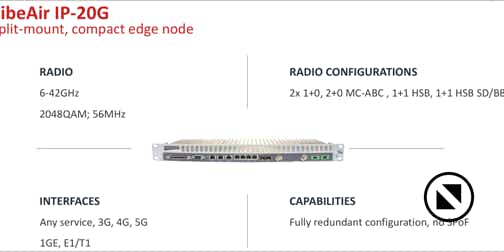 FibeAir IP-20G - гибридная РРС Ethernet/TDM раздельно-блочного монтажа (Split Mount)